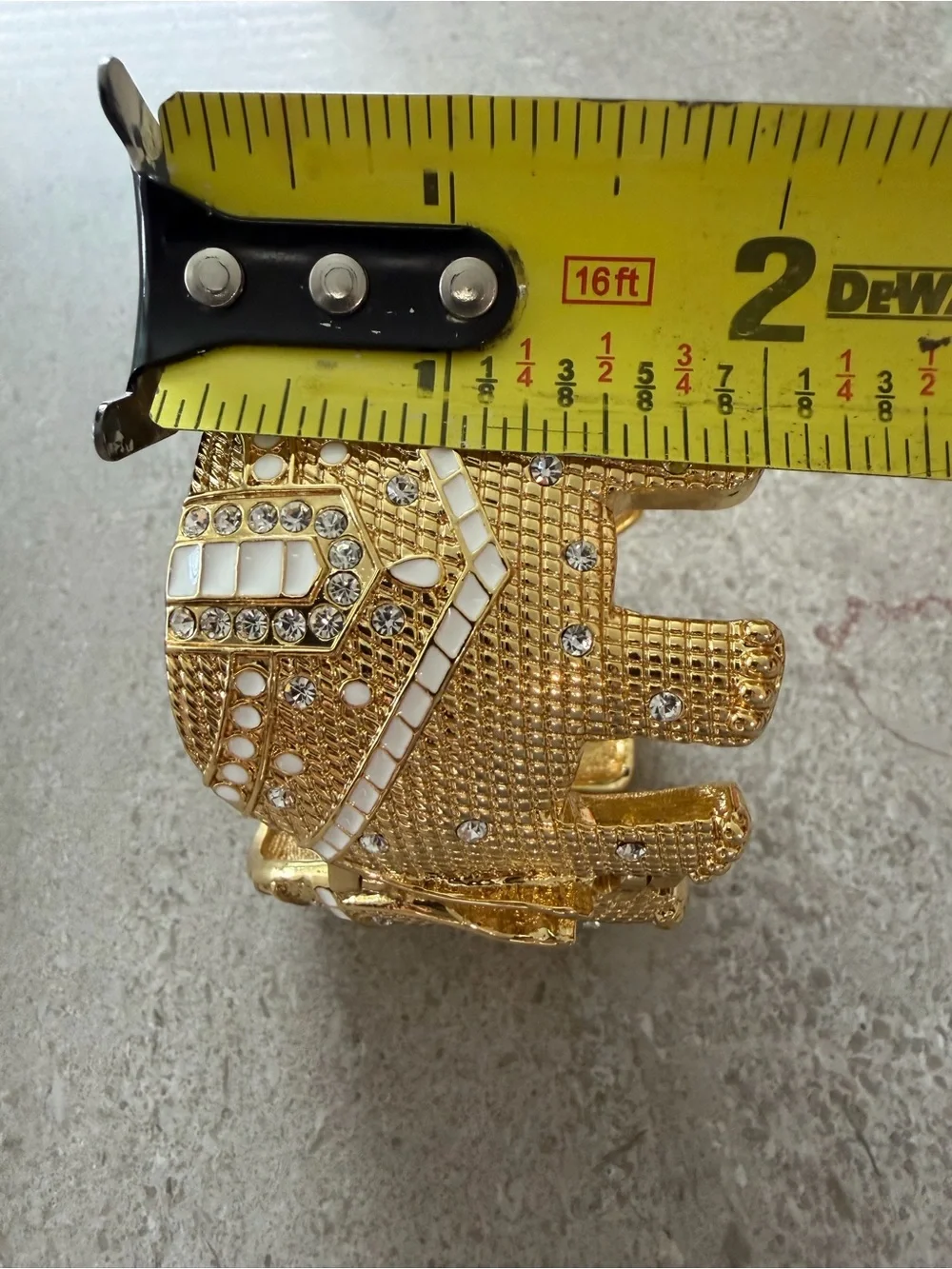 Lilly Pulitzer Gold Elephant Cuff Bracelet with White Enamel Accents